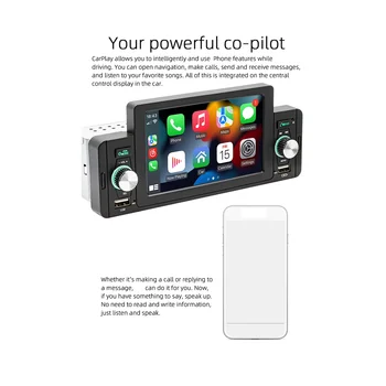 1 Din 5-инчов радиото в автомобила, авто стерео Bluetooth MP5 плейър с тъчскрийн за Apple CarPlay Android Auto TF USB FM