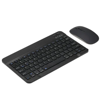 10-инчов преносима клавиатура БТ с комбинирана с мишката, 78 клавиши, акумулаторна мини-клавиатурата е с регулируема резолюция от 3 прехвърляне DPI, широка съвместимост с мишката