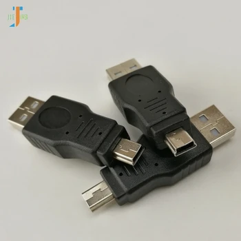 1000 бр./лот на едро, USB 2.0 Mini usb 5pin, гнездо-адаптер за MP3-камера, черен