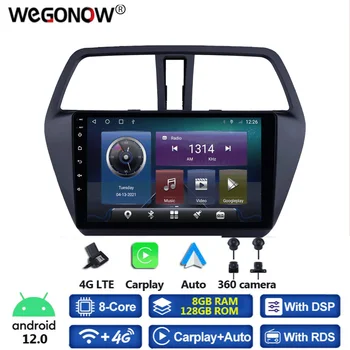 360 Панорамна Камера Carplay 8 + GB 128 GB Android 12,0 Кола DVD плейър GPS, WIFI, Bluetooth RDS Радио За Suzuki SX4 S-CROSS 2014-2017