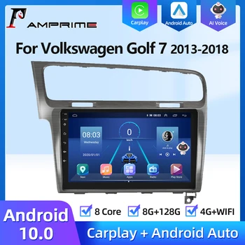 AMPrime 4G Android Автомобилен Радиоприемник За Фолксваген Голф 7 2013-2018 Мултимедиен Плейър Carplay GPS навигационни системи, Аудио 2din Без DVD