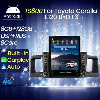 Android 11 8G 128G За Tesla Авто Радио с Вертикален Екран, За Toyota Corolla E130 E120 BYD F3 Мултимедиен Плейър GPS Навигация