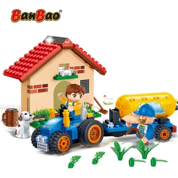 BanBao Ideas Град, Село, Селски, Ферма, Куче Будка, Трактор, Строителни Блокчета, Тухли, Обучение Модел, Играчки За Деца, Подарък