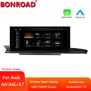 Bonroad Android Мултимедийно радио Apple Carplay за Audi A6 C7 A7 2012-2019 Монитор Авто Плейър GPS Навигация Екран Blueooth