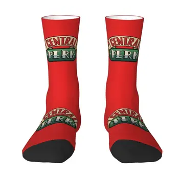 Central Perk Приятели, мъжки чорапи за екипажа, Унисекс, Забавни чорапи за телевизионно шоу с 3D принтиране