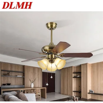 DLMH Модерен led вентилатор на тавана с дистанционно управление, дървени нож фен 220 и 110 В на домашна Трапезария, Спалня, Ресторанта