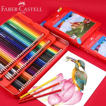 Faber Castell разтворима във вода/Маслен Цветен Молив 12/24/36/48/60/72/100 Цветове Професионален Цветен Молив за Рисуване на Художествени Принадлежности