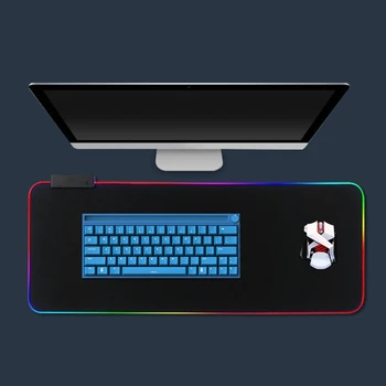 RGB Светлинен геймърска Подложка За мишка с 4 USB порта, 14 Режима на осветление, led лампа, тенис на мат