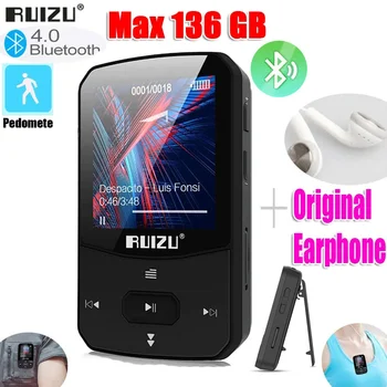 RUIZU X52 x55 Спортен Bluetooth, MP3 плейър 8gb Клип Mini с Подкрепата на Екрана, Крачкомер, музикален плейър mp3 плейър