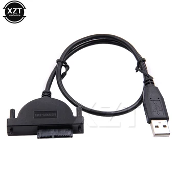 USB 2.0 към Mini Sata II 7 + 6 13Pin Адаптер за лаптоп HDD CD/DVD ROM Кабел-конвертор Slimline Drive SATA USB Кабел на Оптичното устройство