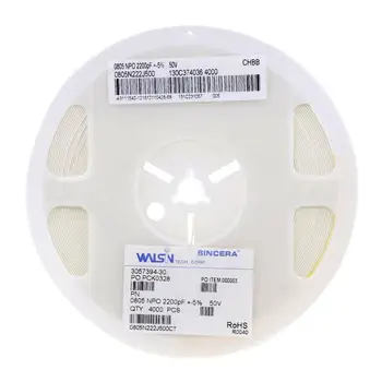 WALSIN/WalsinSMD Многослойни Кондензатори с Керамично чип 0805 220nF 25V 20% Y5V 0805F224M250CT