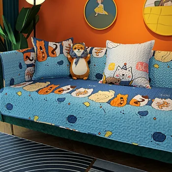 Бохемски геометричен калъф за дивана, кърпа от памучен плат, cartoony нескользящий калъф за диван, ъглови подложки за кърпи за всекидневна декор