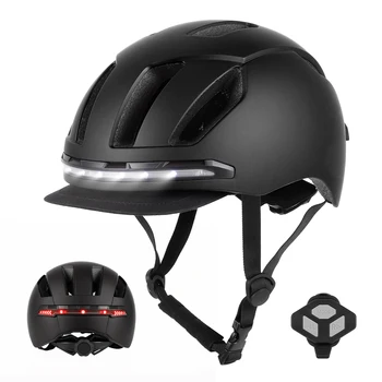 Велосипеден шлем с led сигнал на завоя, дишаща интелигентна защитна каска, водоустойчив с предната и задната светлина за мъже, женски каска