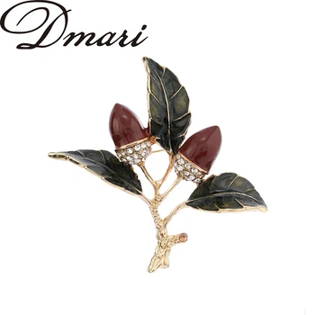 Дамски брошка Dmari, дизайнерски реколта 3-цветен емайл, клони и борови шишарки, клечки за ревери, аксесоари за офис партита, Луксозни бижута