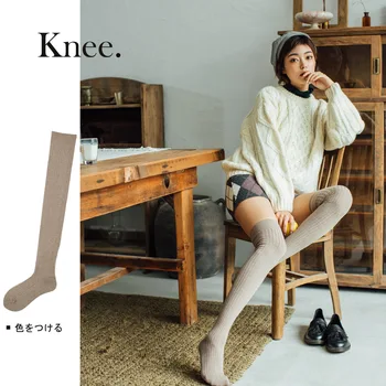дамски топли чорапи есен зима памучен трикотаж носочные изделия над коляното дамски дълги чорапи до бедрото, дамски чорапи дамски дебели чорапи