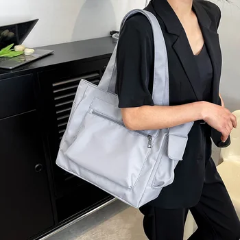 Дамски чанта през рамо с голям капацитет, ежедневни найлонова чанта-тоут, Нова тенденция, 2023, Големи пътни чанти, дамски чанта