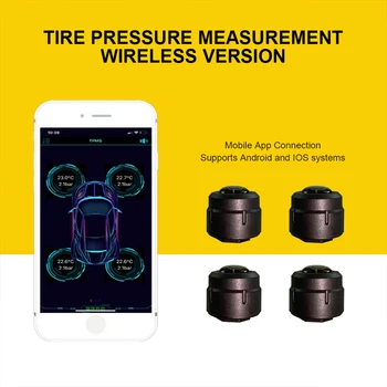 Датчик за налягането в гумите, съвместим с Bluetooth, 5,0 Сензор за Налягането в гумите, Мобилно приложение, Дисплей за suv/MPV/Микробуса/Търговски кола