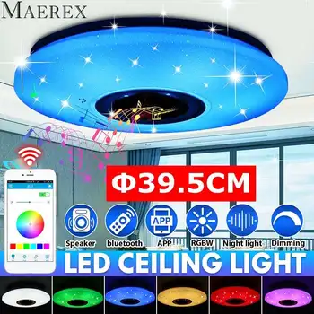 Ефект от звездна светлина Модерен RGB led тавана лампа приложение за домашно осветление Bluetooth Високоговорител Музикален светлина Умен тавана лампа за спални 85-265 В