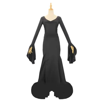 Жена готическа рокля на Вампир, призрак, костюм Мортисии Адамс за cosplay, женски костюм за cosplay на Хелоуин