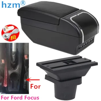 За Ford Focus mk1, кутия за оръжие, централна кутия за съхранение на съдържанието с подстаканником, аксесоари за Пепелници, зареждане чрез USB