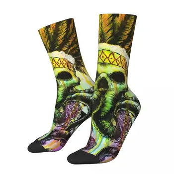 Забавни happy мъжки компресия чорапи в стил ретро харадзюку, уличен стил, нестандартен, подарък принт Crew Crazy Sock