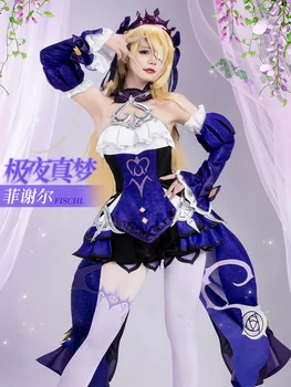 Играта Genshin Impact Rose Fischl, модерно секси рокля, костюм за cosplay, аниме, дамски дрехи, за ролеви игри за момичета, 2023, Размери S-XL