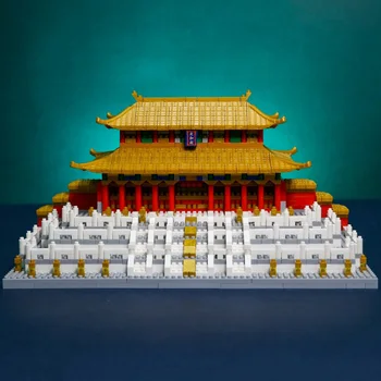 Играчка за деца Залата на Висшата Хармония Императорския Дворец 3D Модел Диамантени Блокове Тухли Сградата на Китайската традиционна Архитектура
