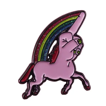 Иконата Рейнбоу Еднорог, Смелият брошка на Средния Пръст, Вариант на гордост, игли за ЛГБТ-бижута