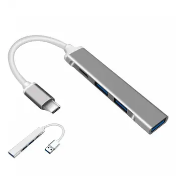 Кабелен концентратор Преносим USB3.0 USB2.0 Type-C, портативна док станция, устойчив на абразия газа, без водачи, кабелен концентратор