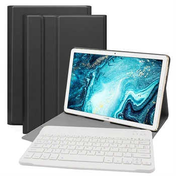 Калъф за безжична клавиатура БТ, защитен калъф, преносима клавиатура за 2019 Huawei Mediapad M6 10,8 см (черно-бяло)