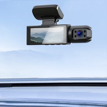 Камера 1080P Видео G-Sensor Автомобилен Видеорекордер Dash Камера С двойна Леща Отпред и вътре в Камерата 150 Широка Запис на Катастрофа