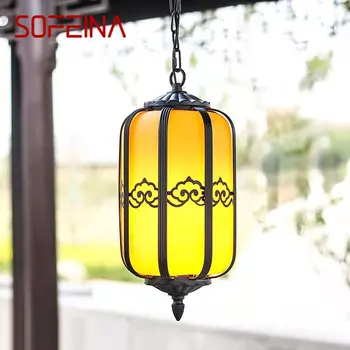 Класически китайски фенер SOFEINA, окачена лампа, Ретро доломитовый външен led лампа, водоустойчив за домашен интериор на коридора, Електрификация