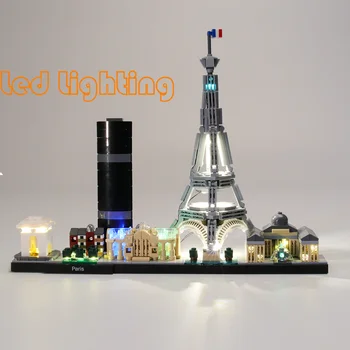 Комплект led осветление За 21044 двойки Riffel Tower Led Arichtecture Art and Crafts Building Blocks на Led (Само комплект led осветление)
