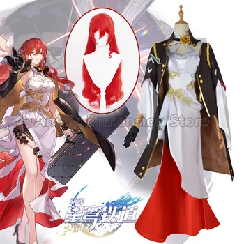 Костюми за cosplay Himeko, играта Honkai: Star Rail, перука за ролеви игри, униформи, кралят костюм за Хелоуин за Жени и момичета