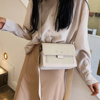 Луксозни дамски чанти през рамо с писмото принтом, корейската малка квадратна чанта с капак в стил мозайка от изкуствена кожа, реколта дамска чанта-месинджър през рамо
