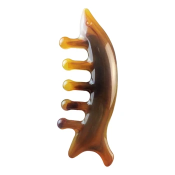 Масажът гребен за коса с 5 зъбите, полимерна четка за коса, е инструмент за меридианного масаж на главата, выскабливающий E0BC
