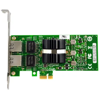 НОВА Мрежова карта PCI Express 82576 EB/GB с два порта PCIE X1 Gigabit Ethernet 10/100/1000 Mbps, Мрежов адаптер, Контролер Жичен E1G42ET