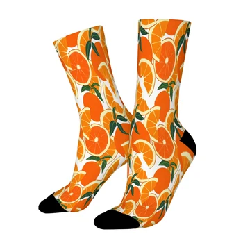 Оранжеви директни чорапи Harvest White, мъжки и дамски зимни чорапи от полиестер с принтом
