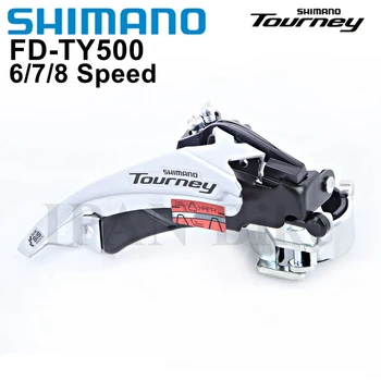 Оригинален Преден преминете Shimano Tourney TY500 FD-TY500 Велосипеден Предни преминете FD TY500 С Монтиране на Лента 6/7/8-степенна скоростна кутия