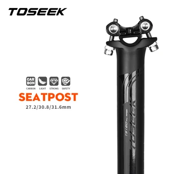 От въглеродни влакна подседельный пин TOSEEK 27.2/30.8/31.6 мм Матово-черен Подседельный пин МТБ/Наем път Изместване 0 мм Дължина подседельного на сондата наем 400 мм резервни Части за Велосипеди
