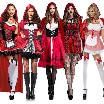 Размер S-6XL, женски костюм Червената Шапчица на Хелоуин, фантазийный халат за моминско парти, детска форма за cosplay, маскарадное рокля
