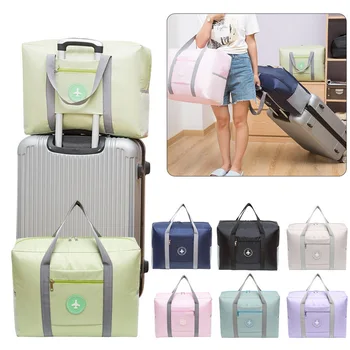 Сгъваеми пътни чанти голям Капацитет от плат Оксфорд, водоустойчива чанта за багаж, пътни спортна чанта, чанта-органайзер за съхранение в салона