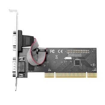Съединители адаптер PCI към две серийни портове DB9 разширителни карти RS232 COM-порта PCI към DB9