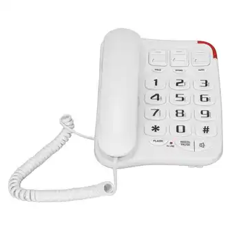 Телефон с голям бутон, 3 бутони с изображение, усиленият звук, кабелна стационарен телефон за възрастни хора, Домашен офис