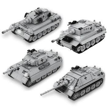 Технически Дизайнер Тежки Танкове Panzerkampfwagen Tiger Tanks градивните елементи на WW2 Военни Немски Тухли MOC Подаръци за Пораснали Деца