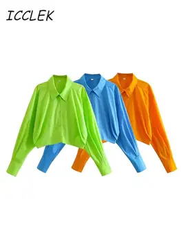 Трафика на 2023, пролетно-летни блузи, Модни Свободни ежедневни обикновена ризи с копчета, Върхове, градинска дрехи, Trafzar, Дамски ежедневни риза и блуза 