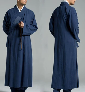 унисекс, лято и пролет, висококачествено бельо и облекло памучен шаолиньского монах кунг-фу, будистка облекло за дзен-миряни, костюми на буда син цвят