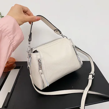 чанта-тоут от 100% естествена кожа, с модерна дамска чанта, дизайнерска чанта-кофа от телешка кожа, луксозна дамска чанта-месинджър, женствена чанта през рамо