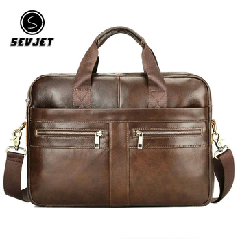 Чанти от естествена кожа за мъже, чанти през рамо, случайни бизнес куфарче за лаптоп, голяма пътна чанта-месинджър JYY144